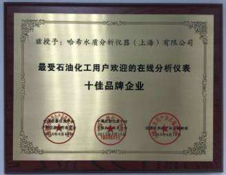 哈希榮獲"最受石油化工用戶歡迎的在線分析儀表十佳品牌企業(yè)"